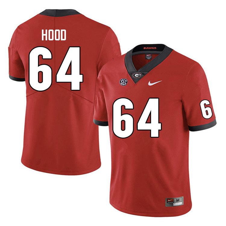 Men #64 Jacob Hood Georgia Bulldogs College Football Jerseys Sale-Red Anniversary